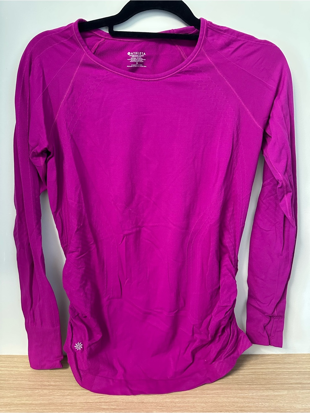 Athleta Bright Magenta Long Sleeve Crew Top